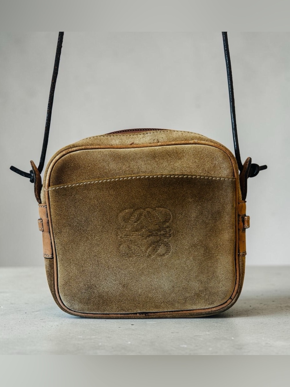 Loewe VTG anagram suede crossbody bag RARE